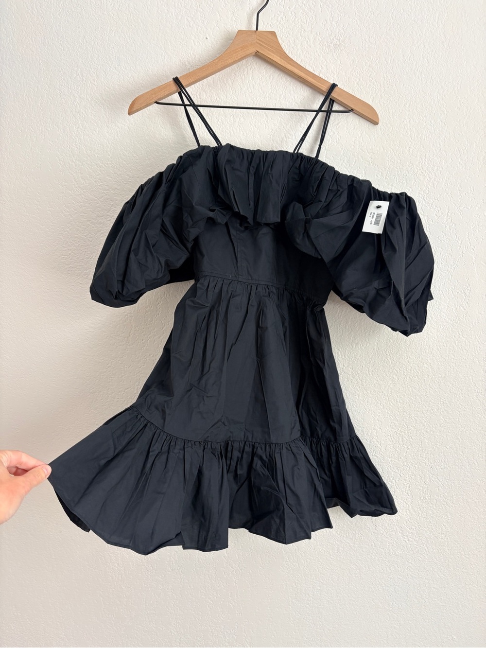 NWT ULLA JOHNSON Lila cold-shoulder gathered cotton-poplin mini dress - Picture 5 of 10